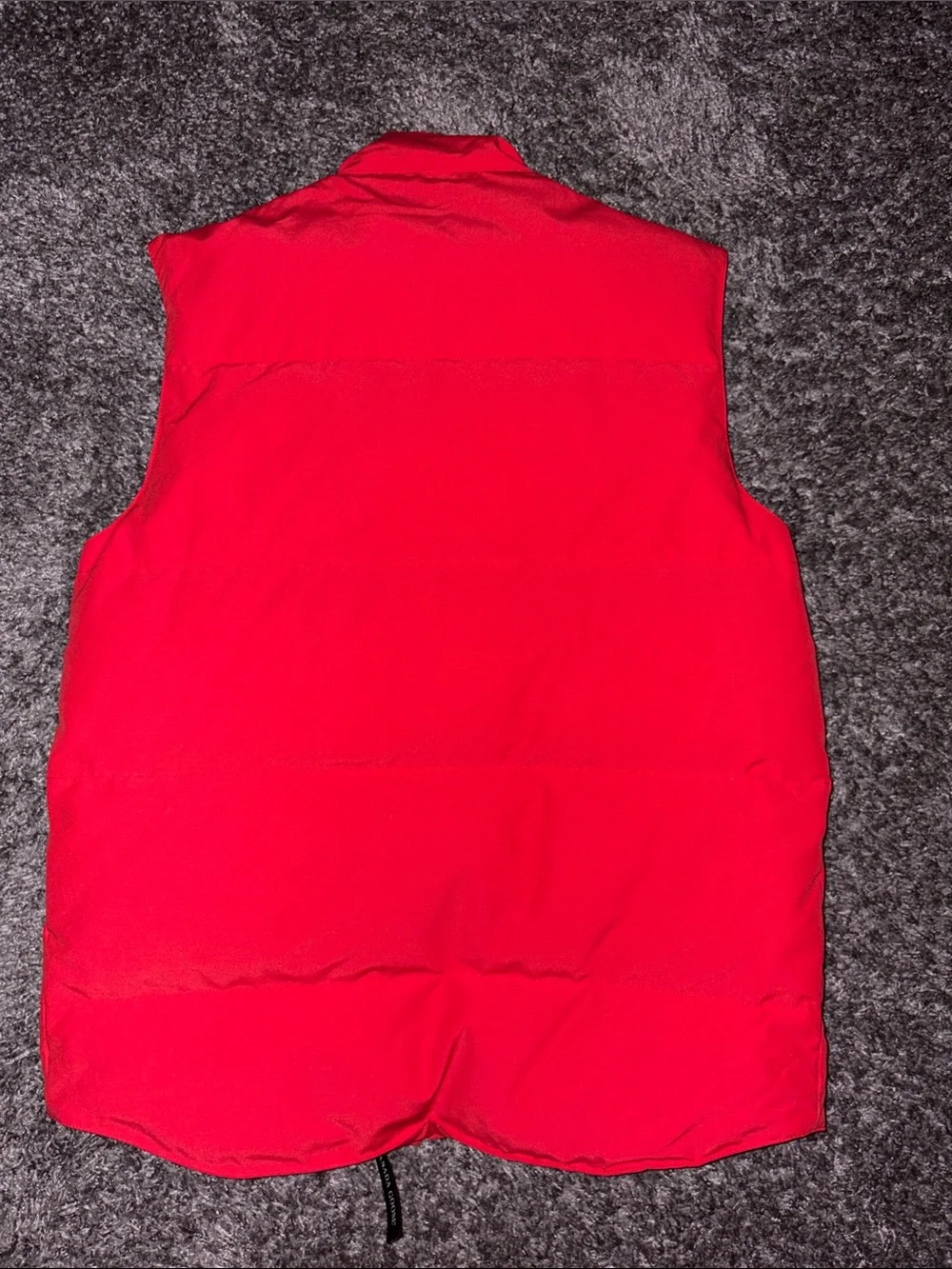 Canada Goose Red Puffer Vest with Badge